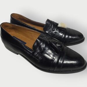 Giorgio Brutini  Mens Loafers Kilties Tassels Black Dress Shoes Size‎ 9 D